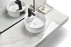Tuscany 16-1/8"W x 16-1/8"D White Ceramic Round Bathroom Vessel Sink | Kati Series | Premium Quality Ceramic Construction | Elegant Modern Style Design image 4