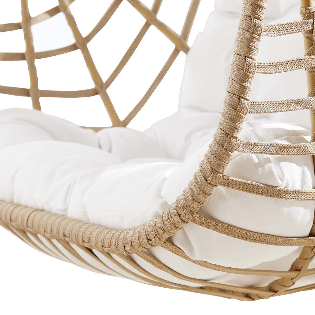 Amalie Wicker Rattan Outdoor Patio Swing Chair in Natural White image 4