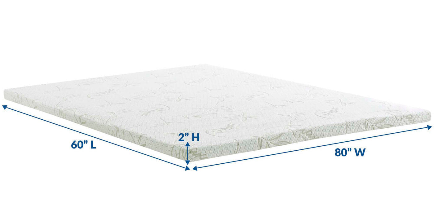 2" Gel Memory Foam Mattress Topper | Queen Size | With Washable Cover | CertiPUR-US® Certified | Pack of 2 image 3