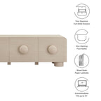 Sonnet 69" Low Profile TV Stand | Black &amp; Ash Finish Options | Low Profile Media Console | Wood Grain Paper Laminate | Non-Marking Foot Glides | Full-Glide Drawers image 2