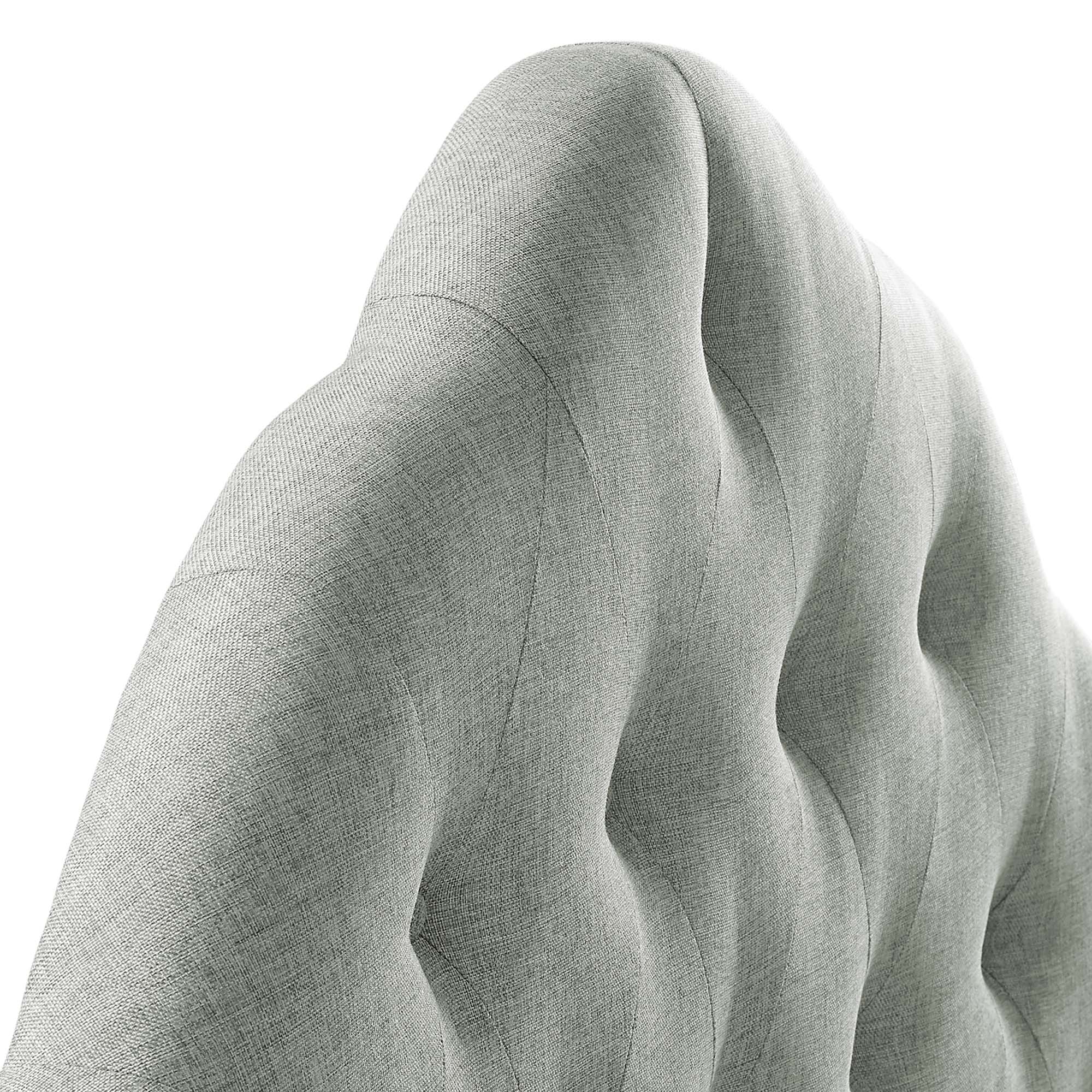 Sovereign Upholstered Fabric Headboard | Padded with Foam, Linen Fabric Upholstery | Queen &amp; King Sizes | Gray &amp; Beige Color Options image 4