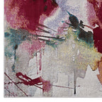 Multicolored Blume Abstract Floral 4x6 Area Rug | Tight Low Pile Weave | Gripping Grooved Rubber Underside | 100% Polypropylene | Pack Of 2 image 1