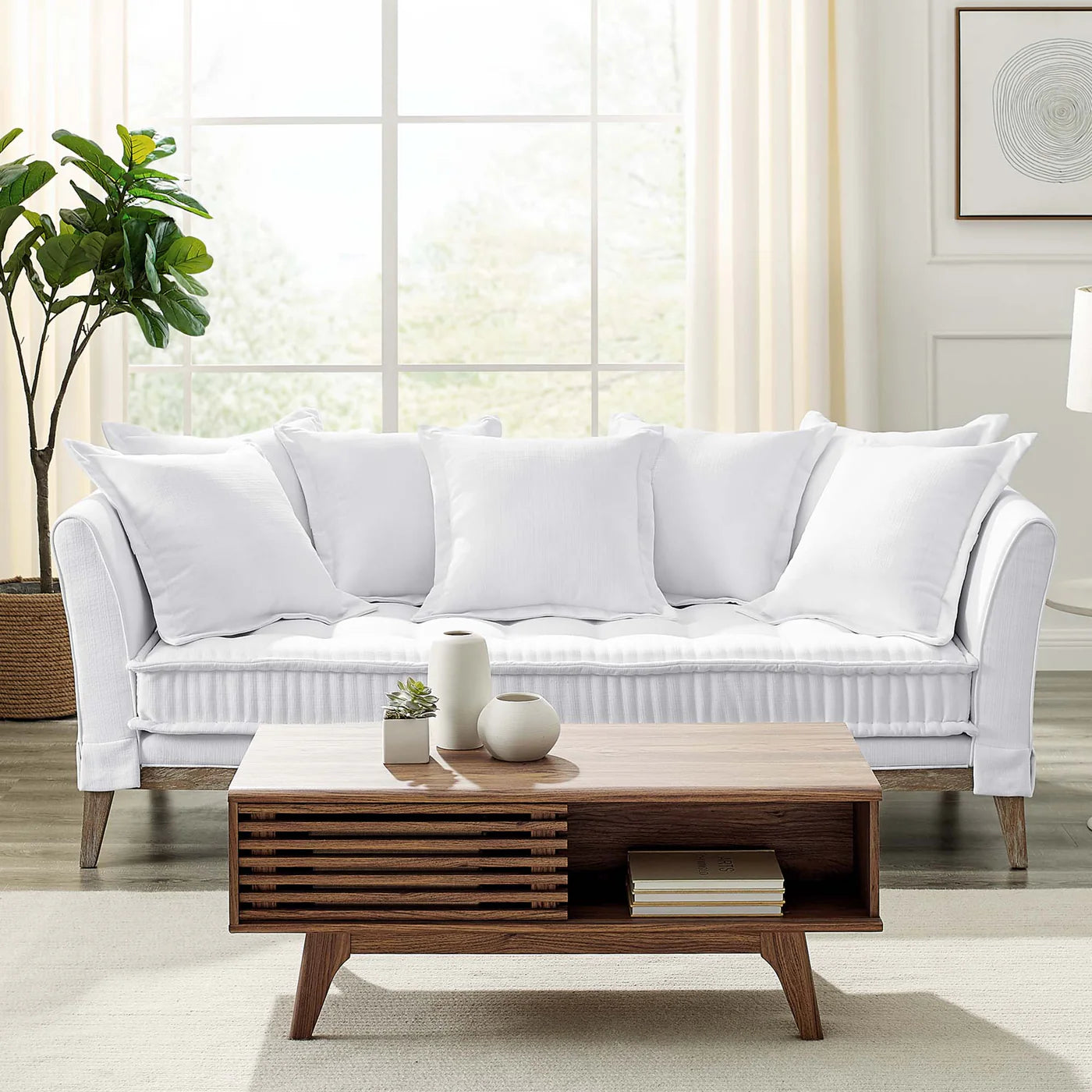 Rowan Light Gray Fabric Sofa image 6