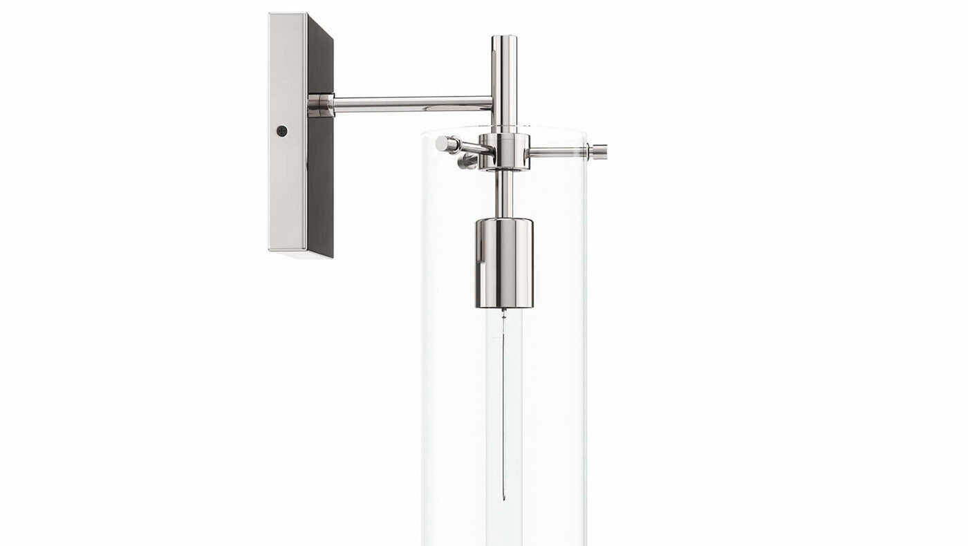 LED Skylark Wall Sconce Light Fixture | Clear, Brushed Nickel Wall Sconce Light For Vanities, Hallways, Homes, Hotels | E26 Base | ETL Listed | Pack of 4 image 0