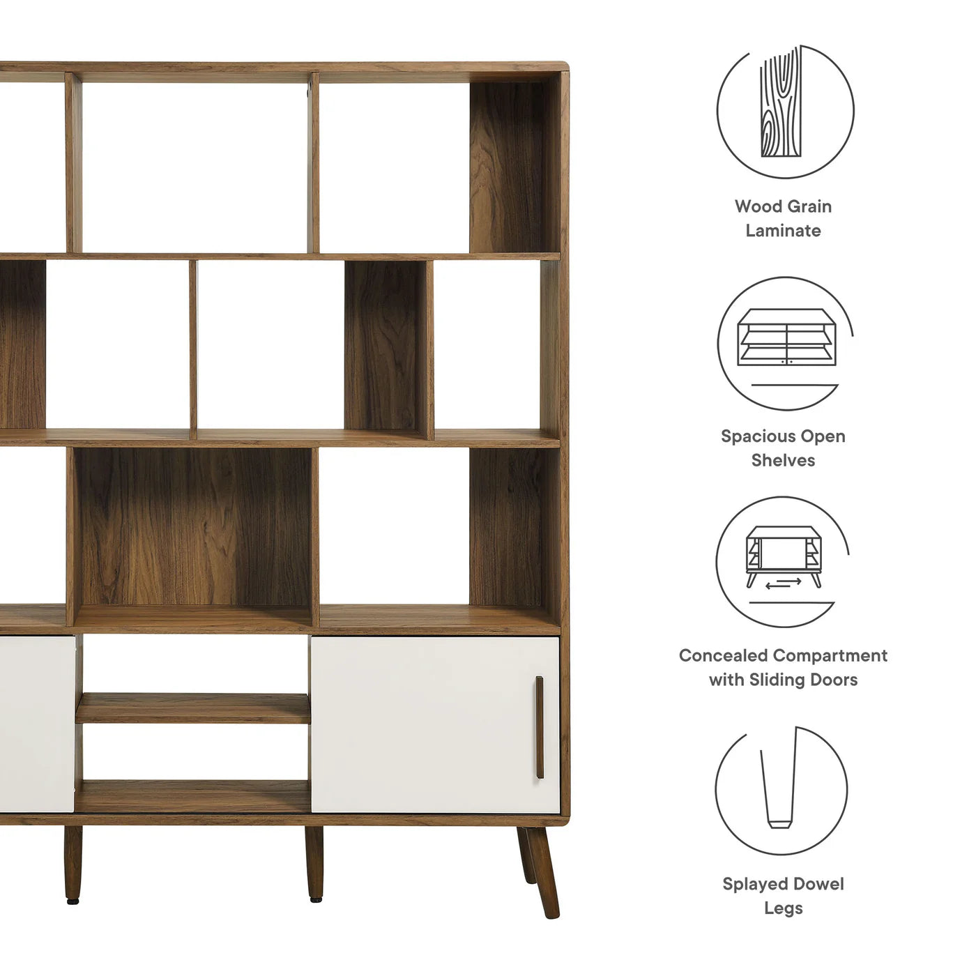 Transmit 59” Bookcase with Sliding Panel Doors image 17