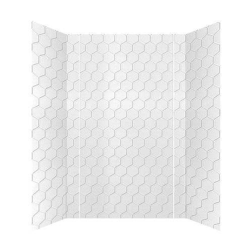 Hex Shower Wall Tiles For Shower and Tub Surrounds | Glue Up Easy To Install | 3 Wall Set image 6