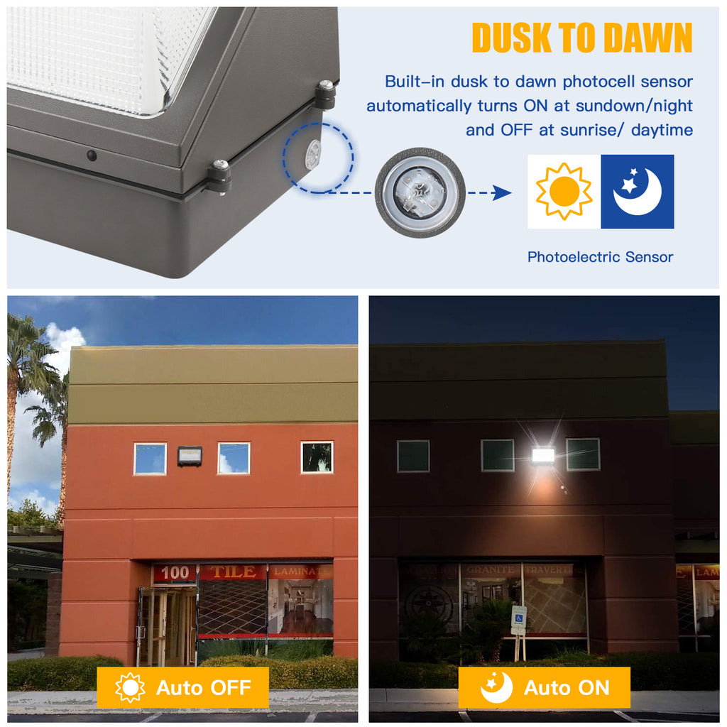 LED Wall Pack Light 36W-120W Photocell | DLC | IP65 Waterproof Commercial Security Lighting image 2