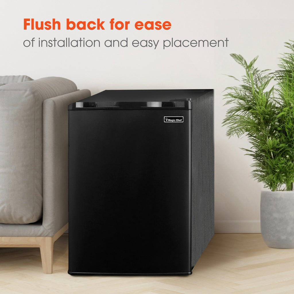 Magic Chef 2.6 Cu Ft Mini Fridge in Black Without Freezer | Energy Star Qualified | Black | 5 Year Warranty On Compressor | 2 Glass Shelves  | Reversible Door | Easy Installation image 12