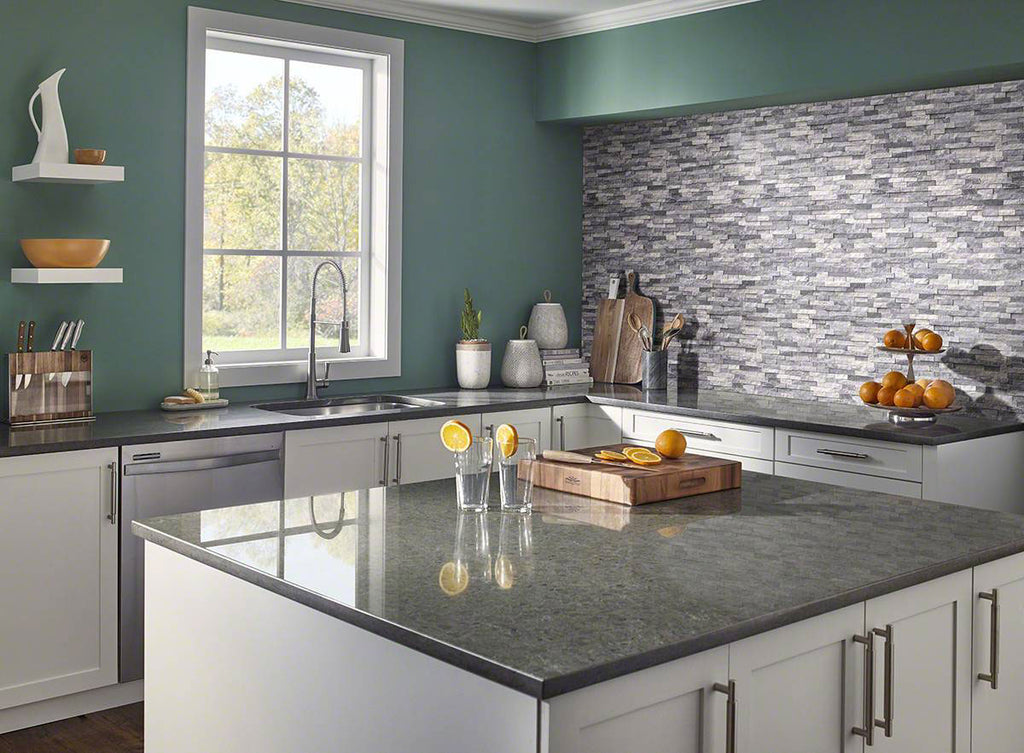 Alaskan Gray Splitface Interlocking Pattern Wall Tile | Wall Tile &amp; Backsplash Tile | Marble | Greenguard Gold, USGBC/LEED | 10 Pieces Per Box image 1