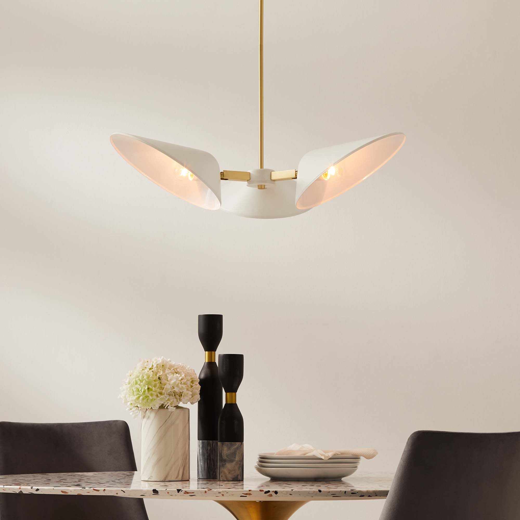 Journey 3-Light 3" Arm Pendant | Black &amp; White Color Options | Ideal for dining room, living room, or bedroom | Pack of 2 image 9