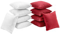 10-Piece Outdoor Patio Pillow Set in White and Red image 0