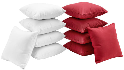 10-Piece Outdoor Patio Pillow Set in White and Red image 0