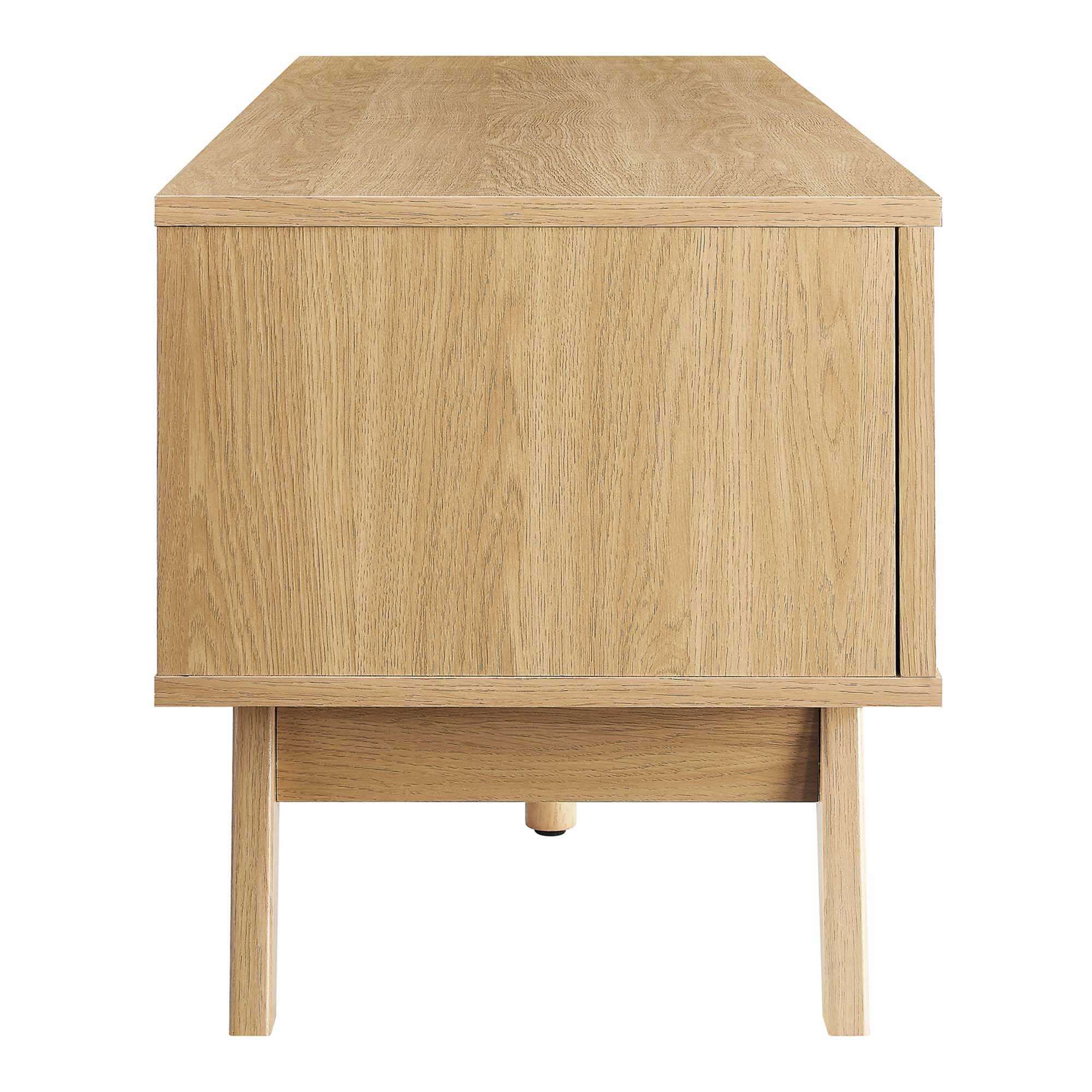 Soma 60" TV Stand | Oak &amp; Walnut Finish Options | Contemporary TV Stand | Natural Rattan Weave | MDF and Particleboard | Cable Management Holes | Sliding Doors image 7