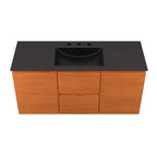 Wall Mount Bathroom Vanity With Sink | Cherry White & Cherry Black Color Options | 18", 24", 36" & 48" Size Options | Scenic Series | Full Extension Drawer | Ceramic Sink Basin | Drywall Friendly Mounting Cleat image 7