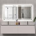 LED Bathroom Mirror 72x36 Inch Front &amp; Backlit Lights Vanity Mirror, Wall Mounted Anti-Fog Dimmable LED Makeup Mirror, IP54 3K-6K Warm/Natural/Daylight, Tempered Glass (Horizontal/Vertical) UL image 0