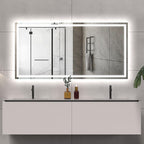 LED Bathroom Mirror 72x36 Inch Front &amp; Backlit Lights Vanity Mirror, Wall Mounted Anti-Fog Dimmable LED Makeup Mirror, IP54 3K-6K Warm/Natural/Daylight, Tempered Glass (Horizontal/Vertical) UL image 0