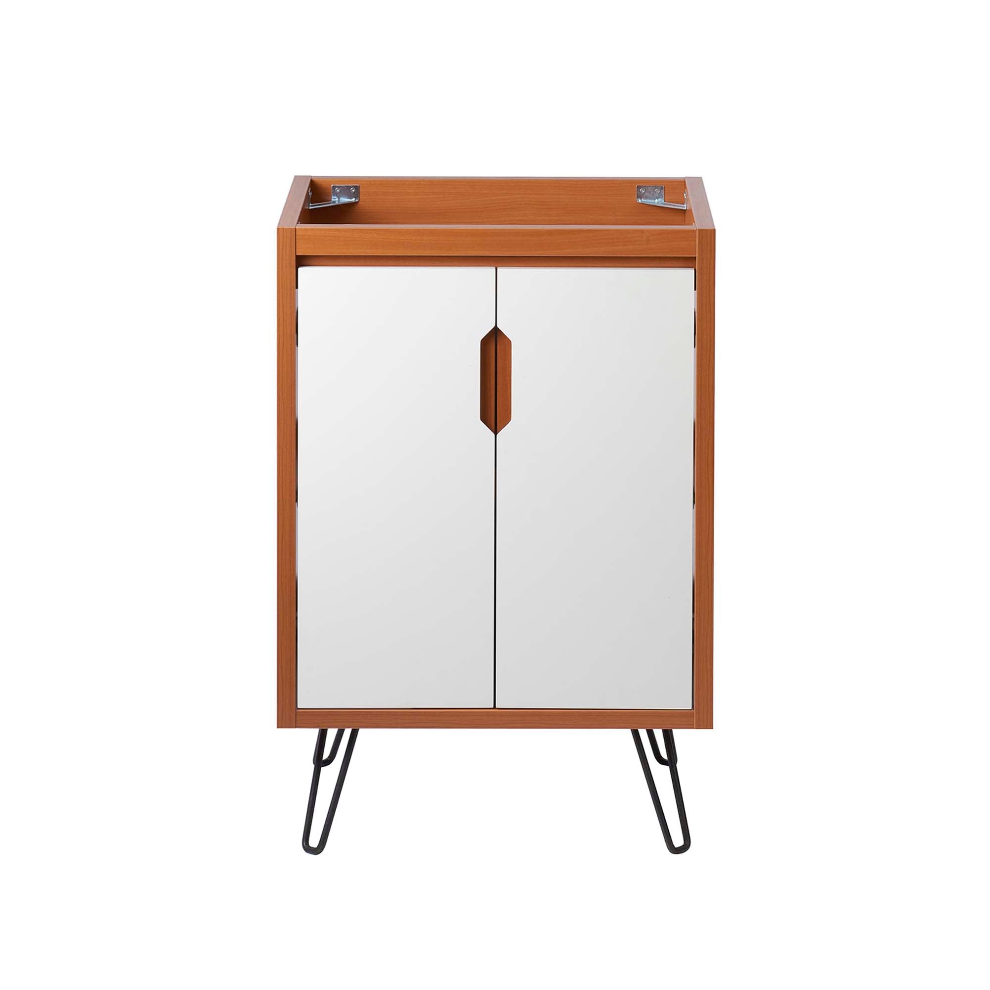 Bathroom Vanity Cabinet (Sink Basin Not Included) In Cherry White Color | Energize Series | 24", 36", 48" Single, 48" Double, 48" Double Or Single Sink Size Options | Modern Bathroom Vanity | Metal Hairpin Legs | Dual Soft-Close Doors image 4