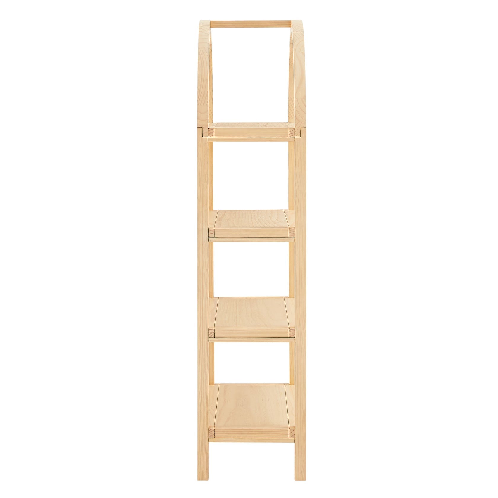 Vexley 72 Inch Large Arched Bookshelf  | Natural, Black &amp; Walnut Color Options | Pine Wood Frame | Sculptural Arched Silhouette | 4 Pine Veneer Shelves image 10