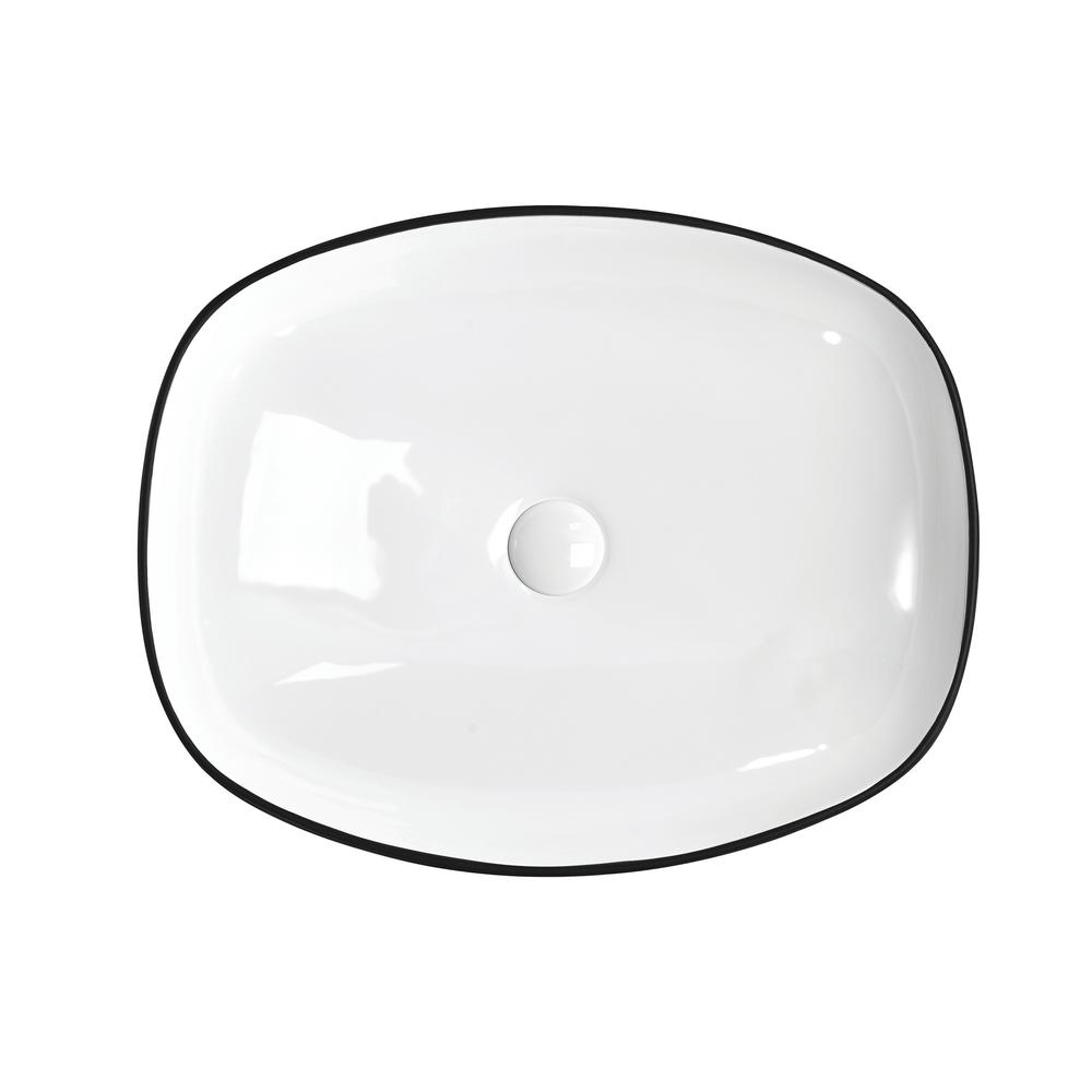 Tuscany 19-3/4"W x 15"D Ceramic Rectangular Bathroom Vessel Sink | Brushed Nickel & Brushed Matte Black Color Options | Odesal Series | Premium Quality Ceramic Construction image 0