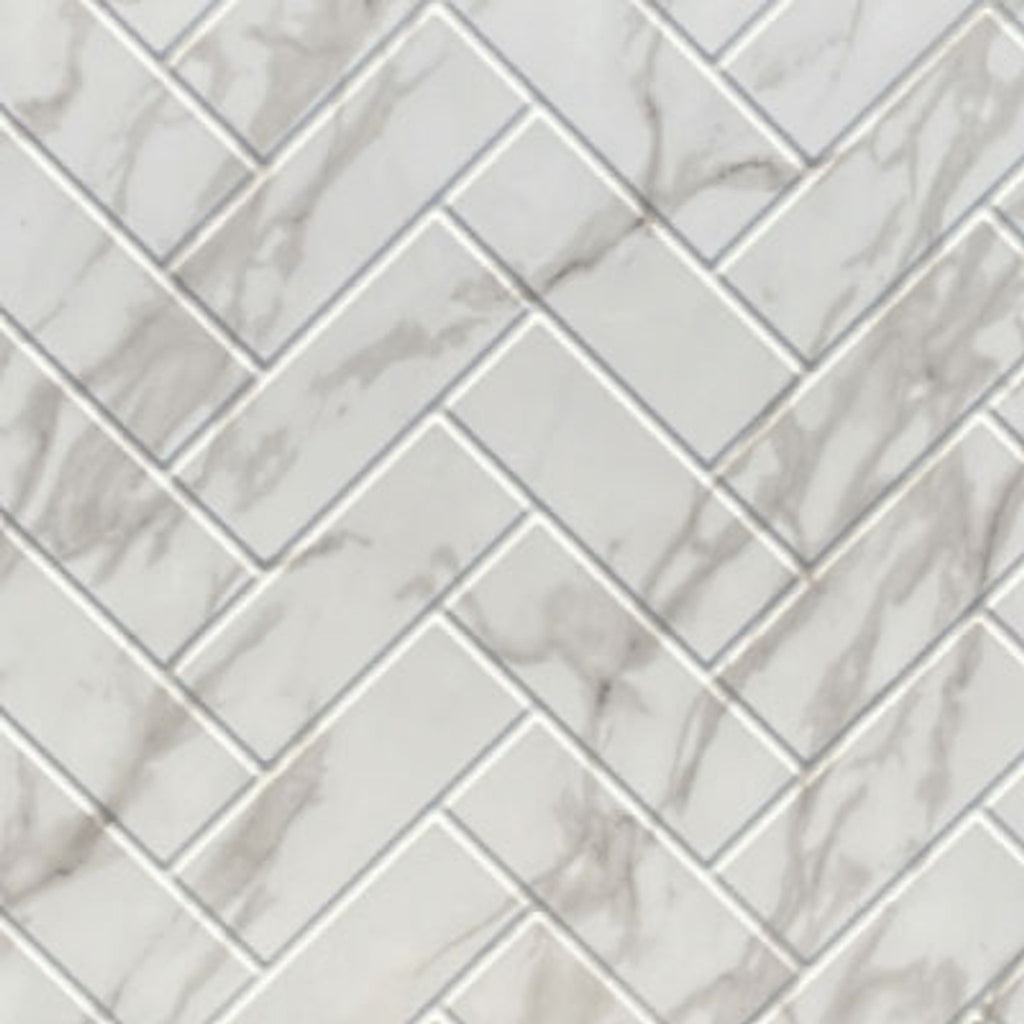 Herringbone Shower Wall Tiles For Shower and Tub Surrounds | Glue Up Easy To Install | 3 Wall Set image 6