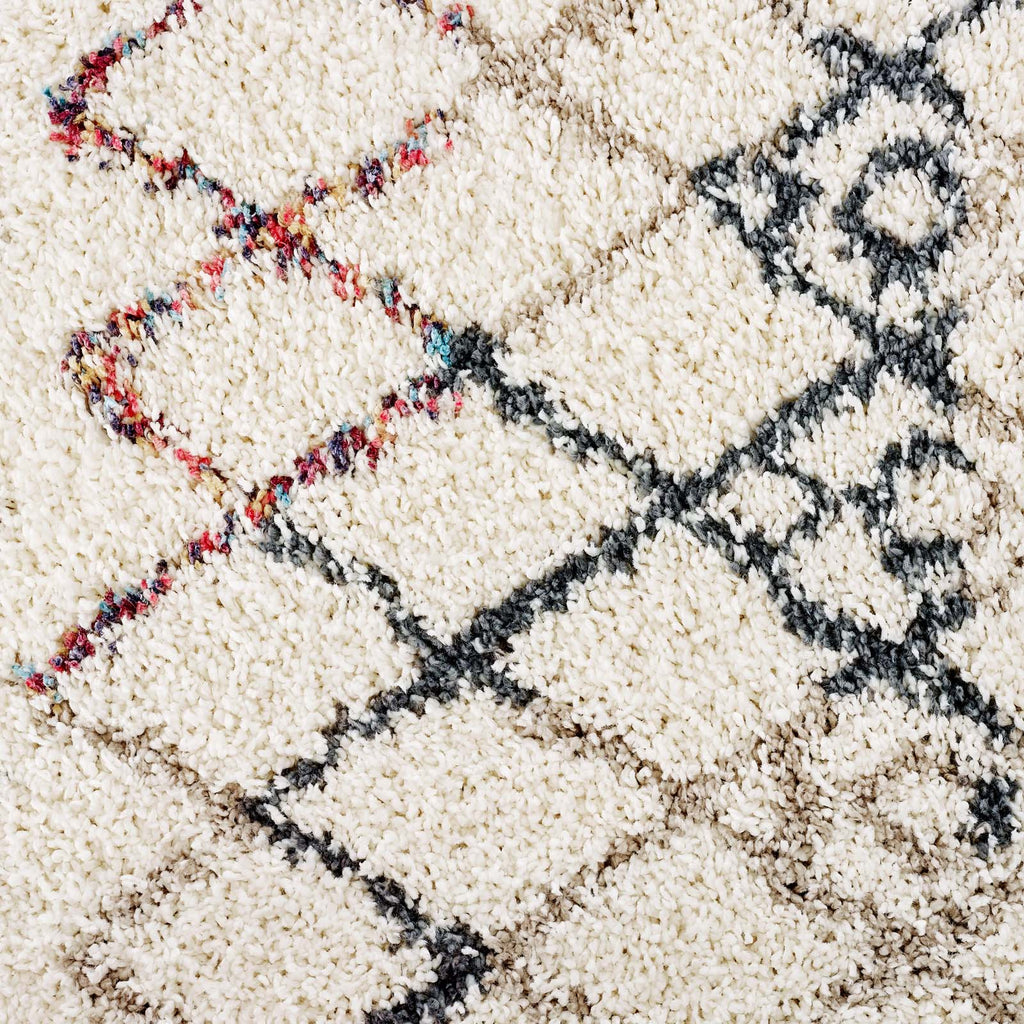 Multicolored Skadi Rainbow Diamond Shag 5 X 8 Area Rug | Shag Weave Approx. 2 Inches | Grooved Rubber Grip Bottom | 80% Polypropylene / 20% Polyester image 2