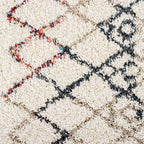Multicolored Skadi Rainbow Diamond Shag 5 X 8 Area Rug | Shag Weave Approx. 2 Inches | Grooved Rubber Grip Bottom | 80% Polypropylene / 20% Polyester image 2
