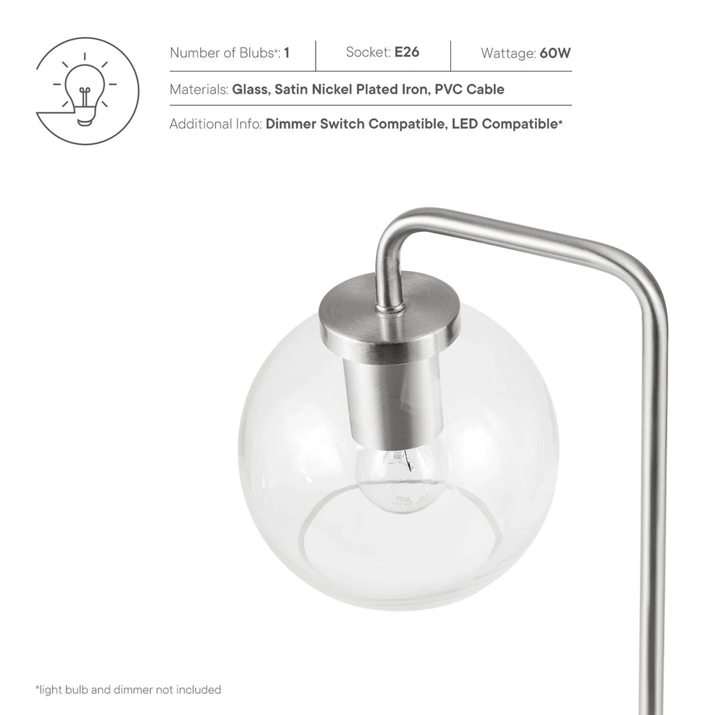 Silo Glass Globe and Metal Table Lamp | Pack of 2 image 3