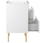 24" Bathroom Vanity Cabinet (Sink Basin Not Included) | Daybreak Series | Green, Light Gray & White Color Options | Full-Extension Drawers | Rubberwood, MDF, Particleboard Construction | Gold Metal Legs image 6