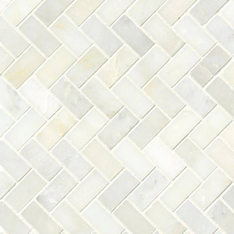 Greecian White Herringbone Pattern Mosaic Tile | Wall Tile &amp; Backsplash Tile | Marble | Greenguard Gold, USGBC/LEED | 10 Pieces Per Box image 6