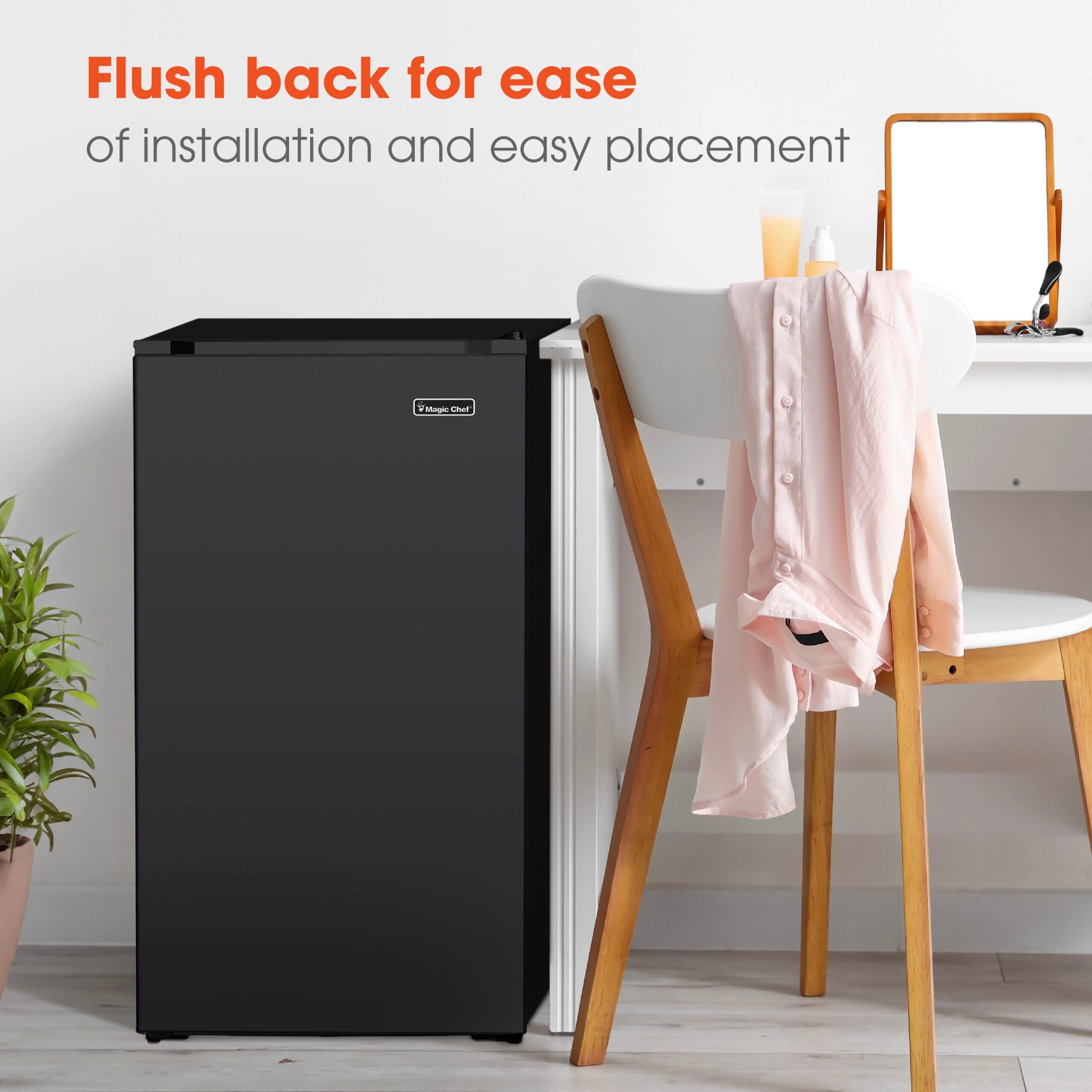 Magic Chef 3.2 Cu Ft Mini Refrigerator Without Freezer | Black Color | Energy Star Qualified | 5 Year Warranty On Compressor | 3 Fresh Food Glass Shelves | Reversible Door image 2