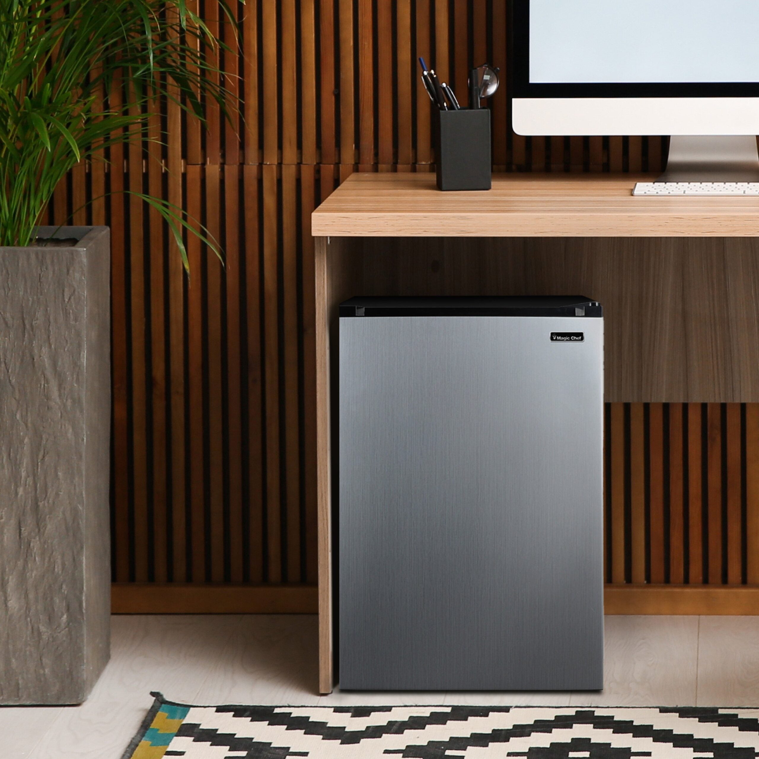 Magic Chef 4.4 Cu Ft Mini Fridge In Stainless Steel Look without Freezer | Energy Star Qualified | 5 Year Warranty On Compressor | 3 Glass Shelves  | Reversible Door | Easy Installation image 2