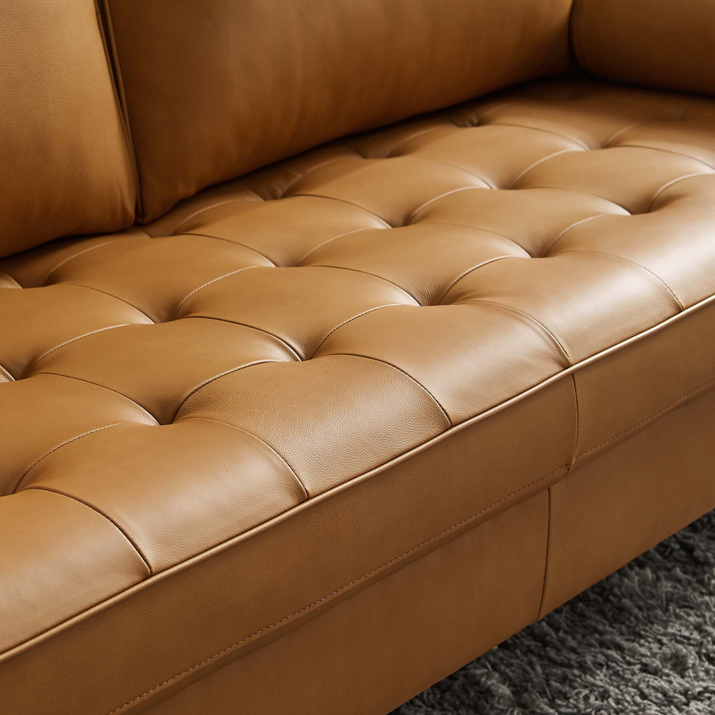 Valour Leather Sofa in Tan image 2