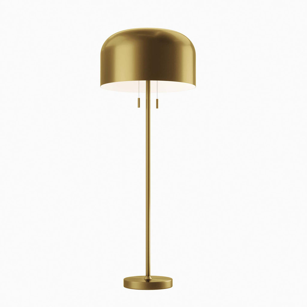 Avenue Floor Lamp in Satin Brass | Modern Design | E26 Base | For Living Areas &amp; Bedrooms image 6