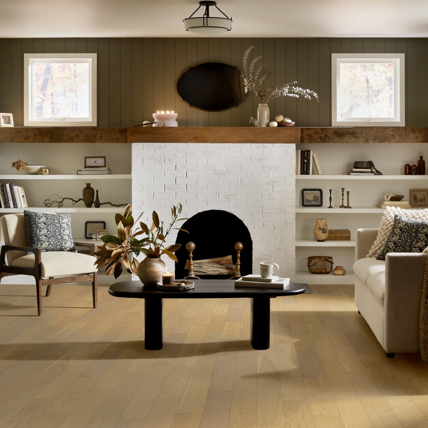 Empire Oak Herringbone | The Gallery Collection | Carnegie Shade | White Oak | UV Aluminum Oxide Finish | 1.2 mm Veneer Thickness | 27.9 Sq. Ft. Per Carton image 0