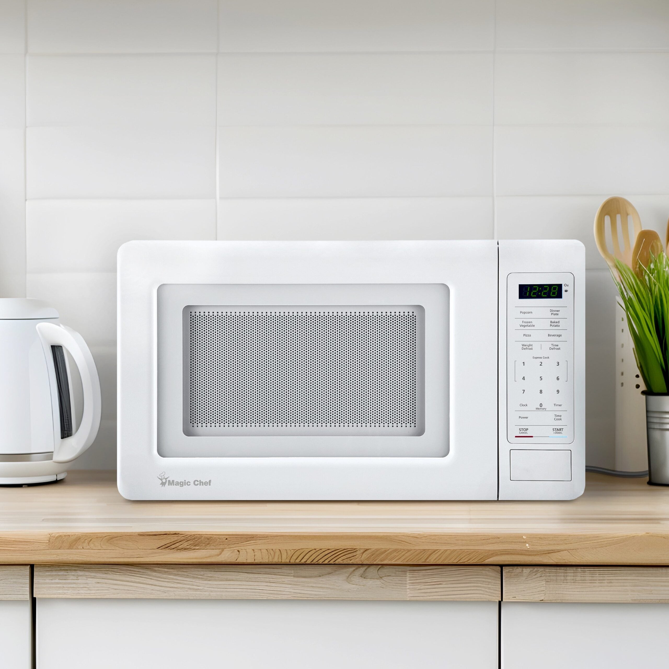 Magic Chef 0.7 Cu. Ft Countertop Microwave | 700 Watt | White Color | Digital Display | 6 Auto Cooking Modes | Child Lock | Auto Defrost Modes | 10 Power Levels image 12