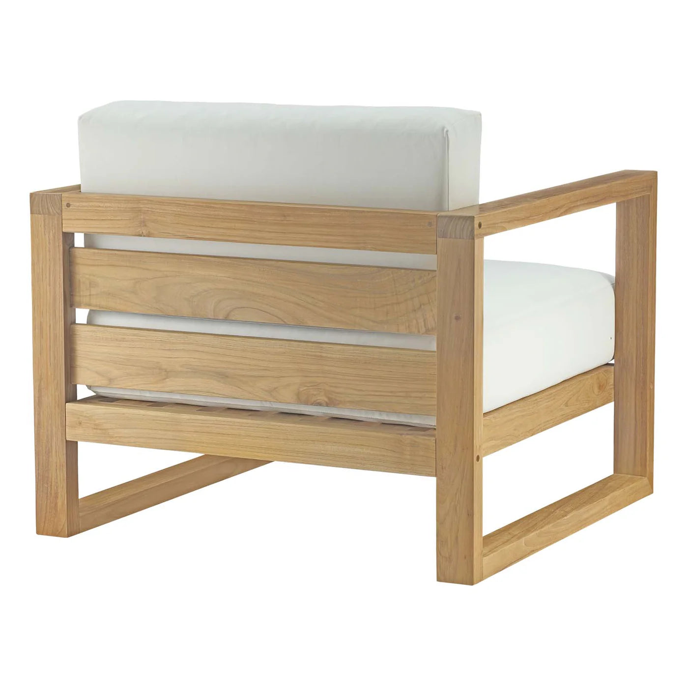 Upland Teak Outdoor Patio Armchair in Natural White image 3