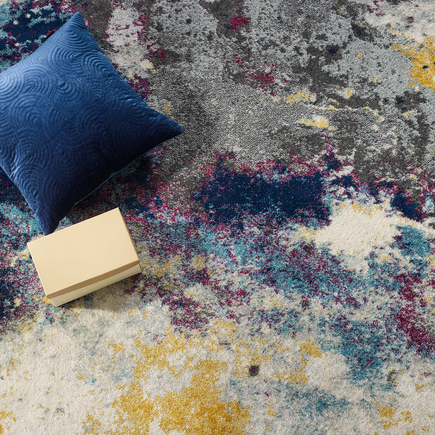 Entourage Adeline Contemporary Abstract 8x10 Area Rug | Multi Coloured Modern Design With Gripping Rubber Underside | Contemporary Area Rug image 2