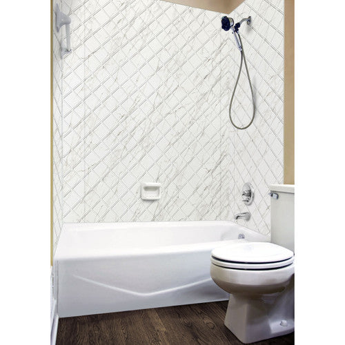 Argyle Shower Wall Tiles For Shower and Tub Surrounds | Glue Up Easy To Install | 3 Wall Set image 4