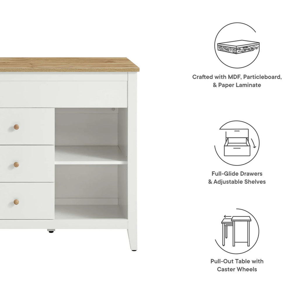 Oak White Farmstead Kitchen Island image 7