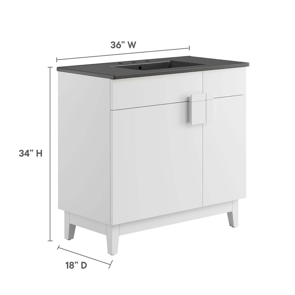 24" / 36" Miles Series Bathroom Vanity In Various Colors  | Modern Design Vanity With Basin For Homes, Hotels image 3