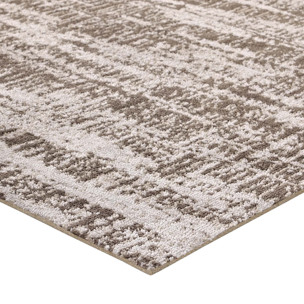 Darja Distressed Rustic Modern Area Rug | Light and Dark Tan | 5X8 &amp; 8X10 Size Options | Textured Soft Low Pile Weave | Gripping Rubber Underside | Polypropylene / Chenille Yarn image 6