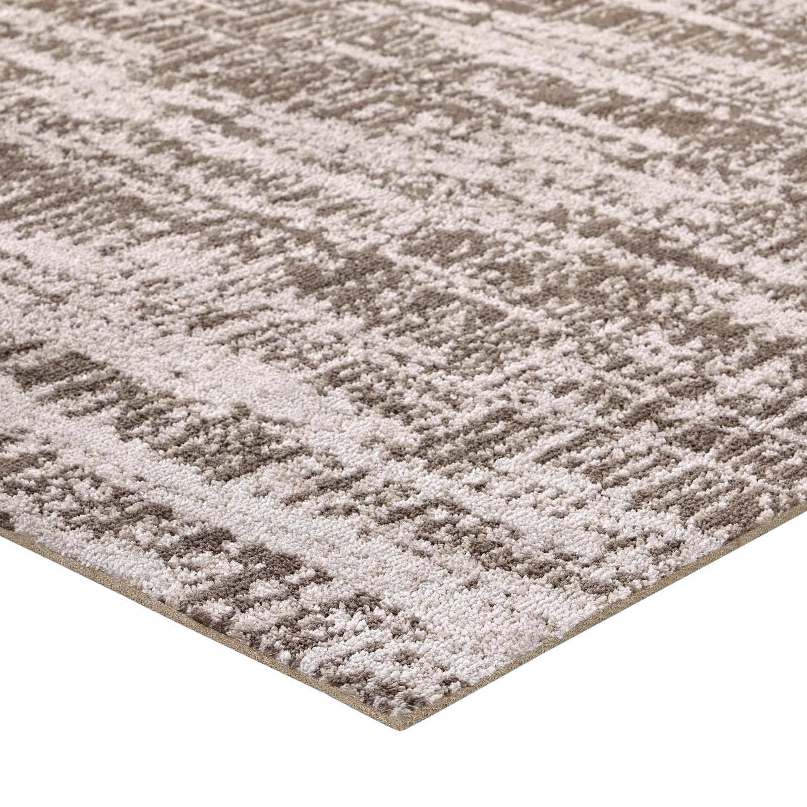 Darja Distressed Rustic Modern Area Rug | Light and Dark Tan | 5X8 &amp; 8X10 Size Options | Textured Soft Low Pile Weave | Gripping Rubber Underside | Polypropylene / Chenille Yarn image 6