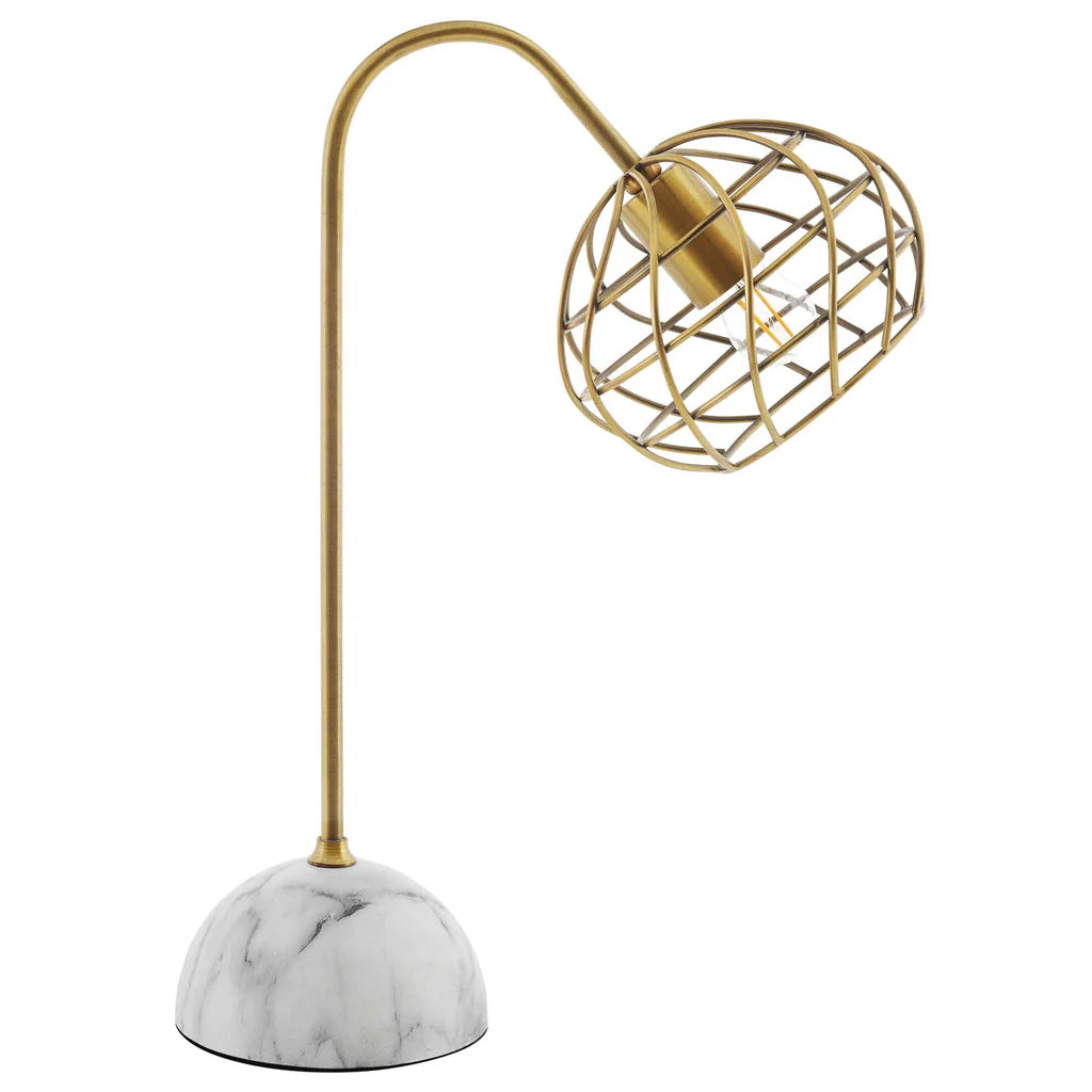 Salient Faux White Marble and Brass Table Lamp | Pack of 2 image 1