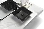 Tuscany 6-1/2"W x 16-1/2"D Ceramic Rectangular Bathroom Vessel Sink | Matte Black & Matte Gray Color Options | Aria Series | Premium Quality Ceramic Construction | Elegant Modern Style Design image 3