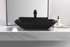 Tuscany 28"W x 15-3/8"D Ceramic Rectangular Bathroom Vessel Sink | Matt Black, Matt Gray & White Color Options | Jonava Series | Premium Quality Ceramic Construction | Elegant Modern Style Design image 2