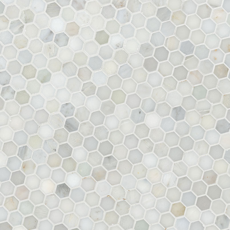 Calacatta Gold 1” Hexagon Polished Mosaic Tile | Wall Tile &amp; Backsplash Tile | Marble | Greenguard Gold, USGBC/LEED | 10 Pieces Per Box image 4