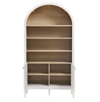Nolan 74" Tall Arched Storage Display Cabinet Bookshelf | Black, Ivory, Light Oak &amp; Dark Walnut Color Options | Wood Grain Laminate | 4 Adjustable Shelves image 3
