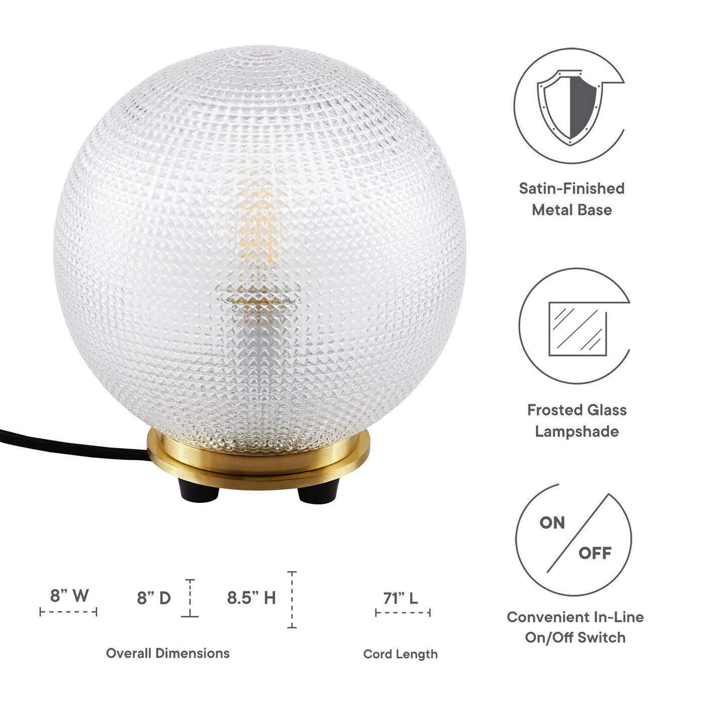 Destiny Satin Brass Glass and Metal Table Lamp | Pack of 2 image 4