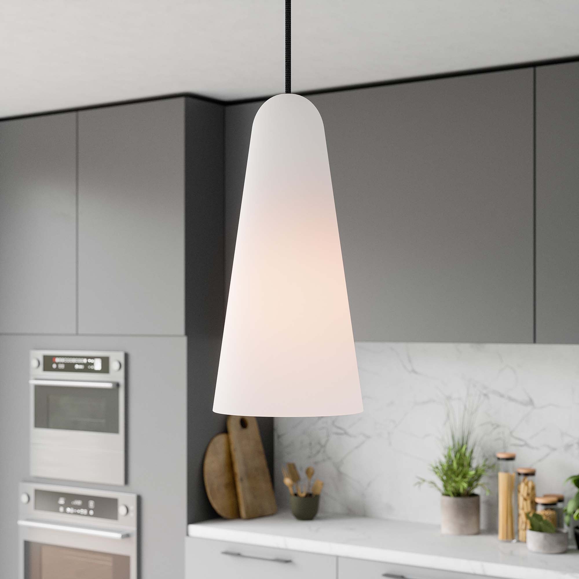 Beacon 1-Light Pendant Light | Clear Satin Brass, Opal Satin Brass, Opal Black | Ideal for Living Space, Bedroom, Kitchen, Dining room, Bathroom, Or Office | Pack of 3 image 1
