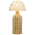 Santo White Natural Rattan Table Lamp with Dome Shade | Pack of 2 image 0